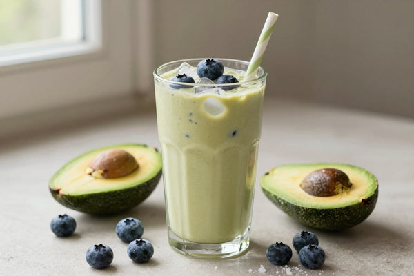 Avocado Blueberry Smoothie in a glass