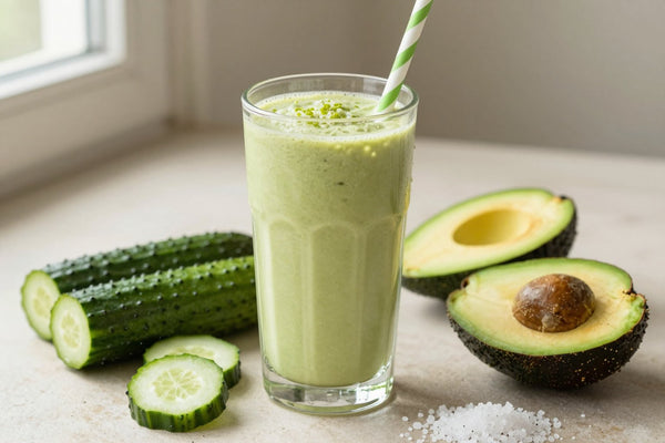 Avocado Cucumber Smoothie in a glass