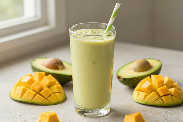 Avocado Mango Smoothie in a glass