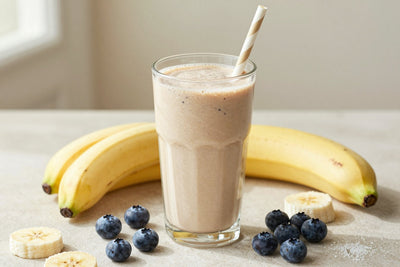 Banana Blueberry Smoothie in a glass