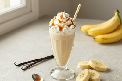 Banana Caramel Milkshake in a glass