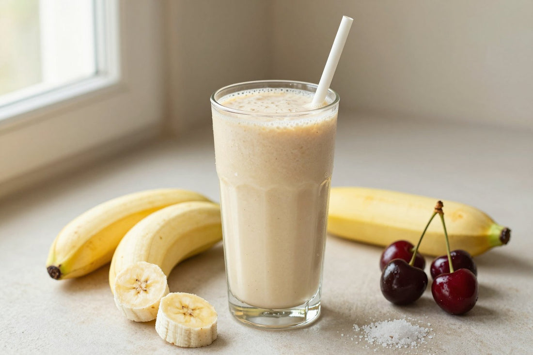 Banana Cherry Smoothie in a glass