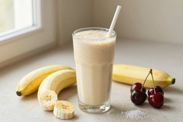 Banana Cherry Smoothie in a glass