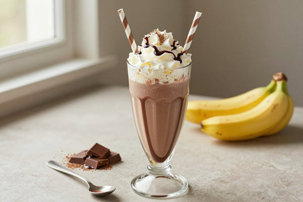 Banana Chocolate Malt in a glass