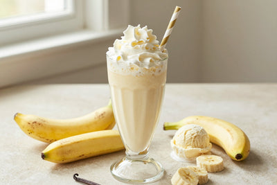 Banana Coconut Cream Milkshake in a glass