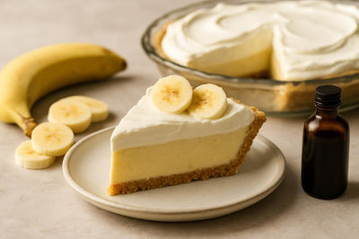 Slice of banana cream pie