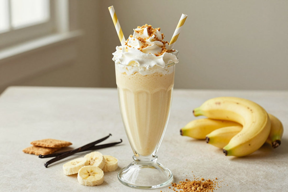 Banana Cream Pie Milkshake in a glass