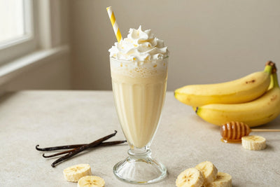 Banana Honey Milkshake in a glass