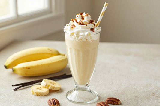 Banana Pecan Milkshake in a glass