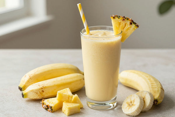 Banana Pineapple Smoothie in a glass