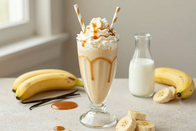 Banana Toffee Milkshake in a glass