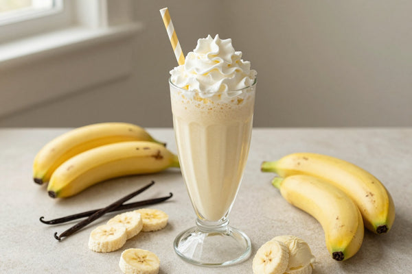 Banana Vanilla Milkshake in a glass