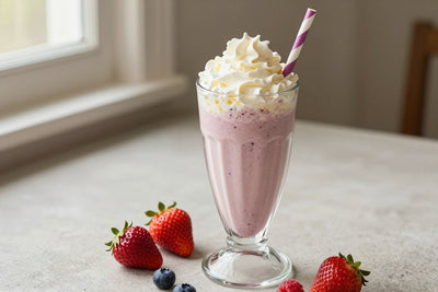Berry Cream Milkshake in a glass