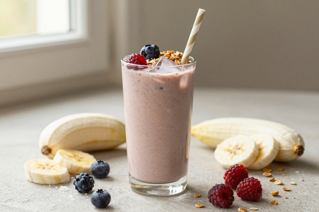 Berry Granola Smoothie in a glass