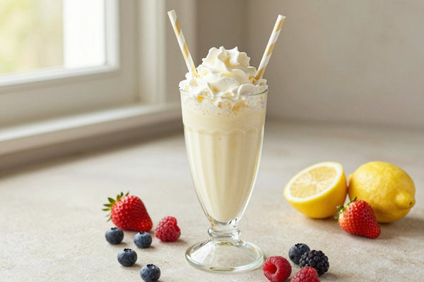 Berry Lemon Milkshake in a glass