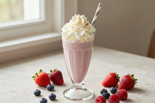Berry Malt Milkshake in a glass