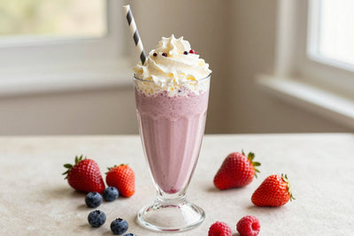Berry Vanilla Milkshake in a glass