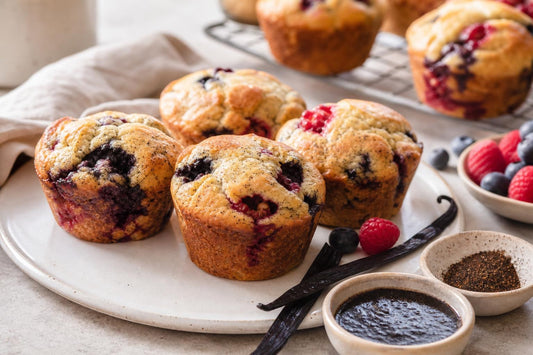 Berry vanilla muffins