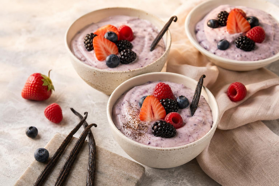 Berry vanilla pudding