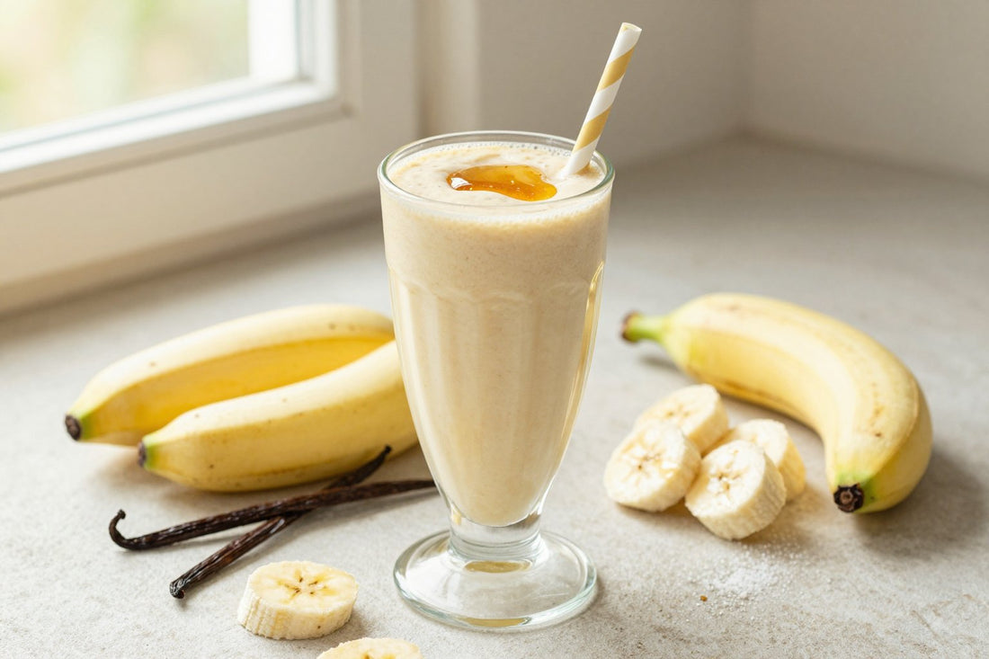 Birthday Cake Smoothie in a glass