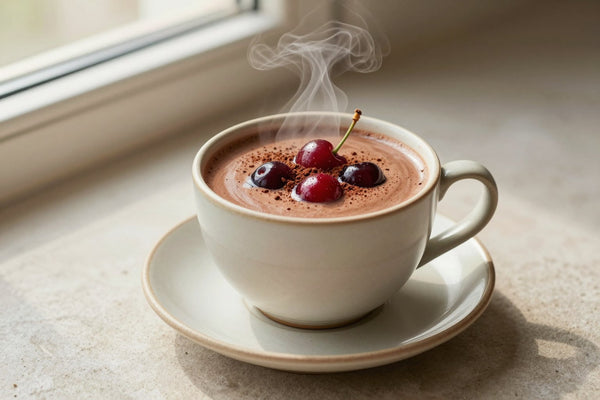Black Forest Cocoa in a ceramic mug