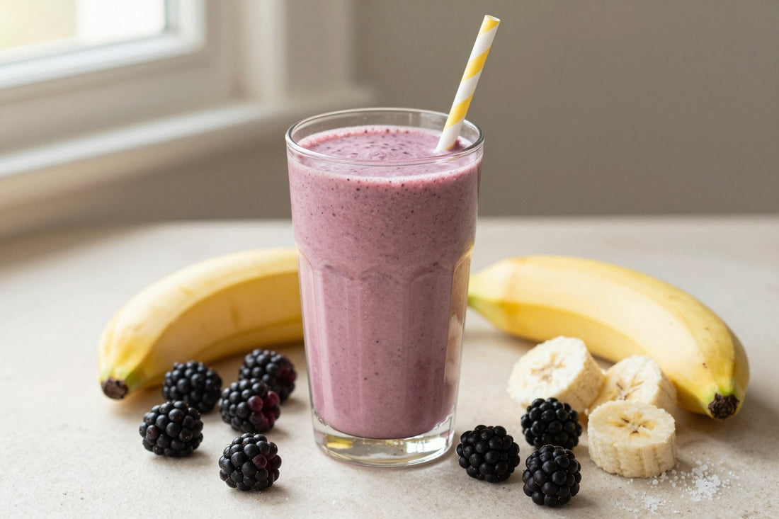 Blackberry Banana Smoothie in a glass