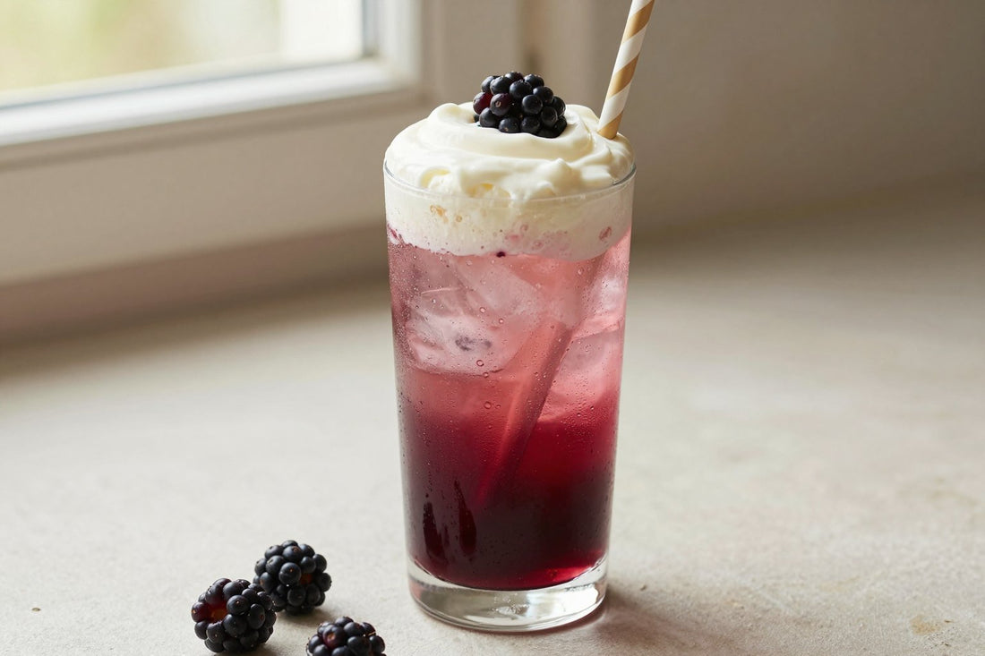 Blackberry Cream Soda in a glass
