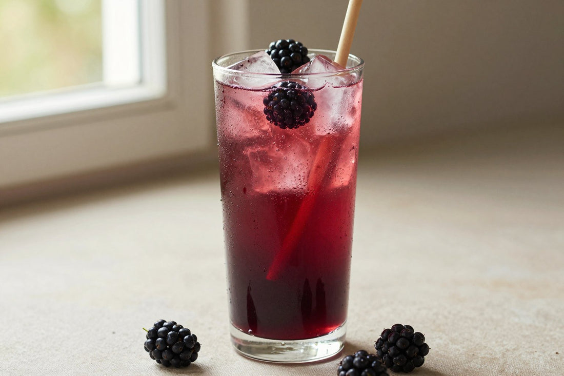 Blackberry Italian Soda in a glass