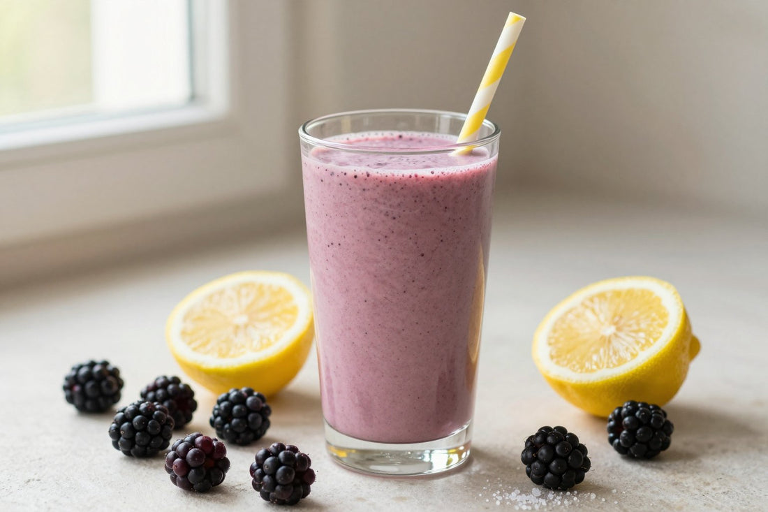 Blackberry Lemon Smoothie in a glass