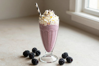 Blackberry Milkshake in a glass