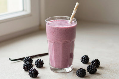 Blackberry Vanilla Smoothie in a glass