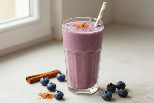 Blueberry Cinnamon Smoothie in a glass