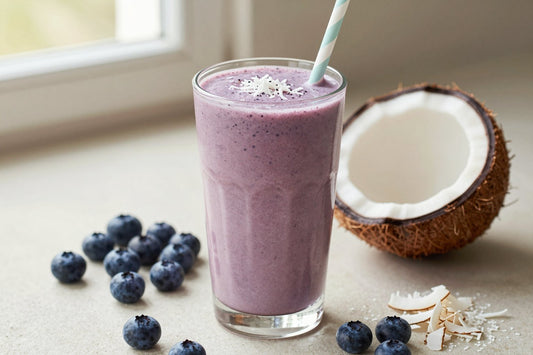 Blueberry Coconut Smoothie in a glass