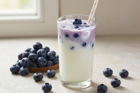 Blueberry Kefir Smoothie in a glass