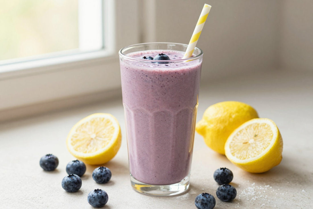Blueberry Lemon Smoothie in a glass