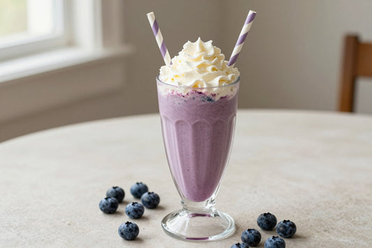 Blueberry Milkshake in a glass