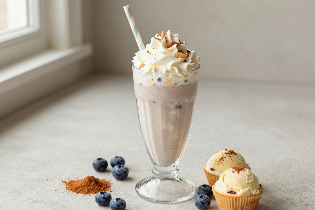 Blueberry Muffin Milkshake in a glass