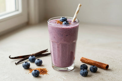 Blueberry Pie Smoothie in a glass