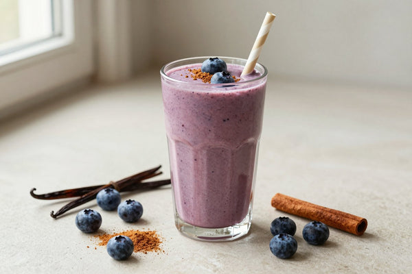 Blueberry Pie Smoothie in a glass