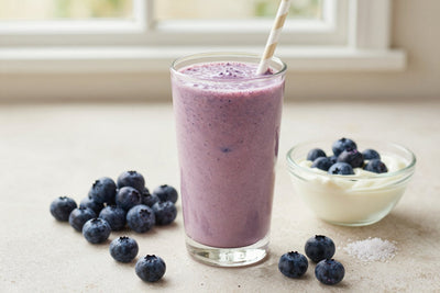 Blueberry Yogurt Breakfast Smoothie in a glass