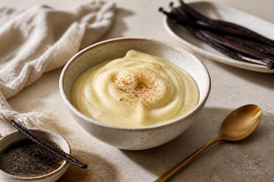 Bourbon vanilla pudding made with Tahitian vanilla