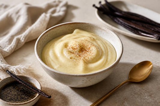 Bourbon vanilla pudding made with Tahitian vanilla