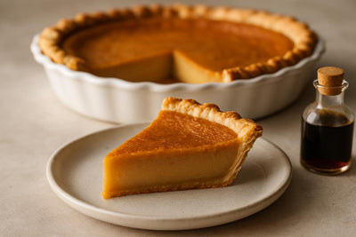 Slice of brown butter custard pie