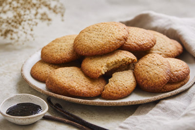 Brown butter vanilla cookies made with Ugandan vanilla