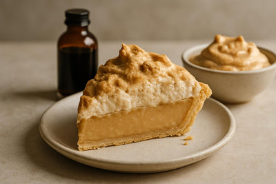 Slice of pie with brown sugar meringue