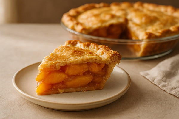 Slice of brown sugar peach pie