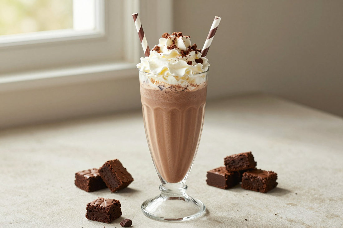 Brownie Malt in a glass