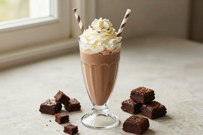 Brownie Milkshake in a glass