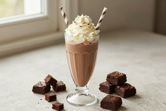 Brownie Milkshake in a glass