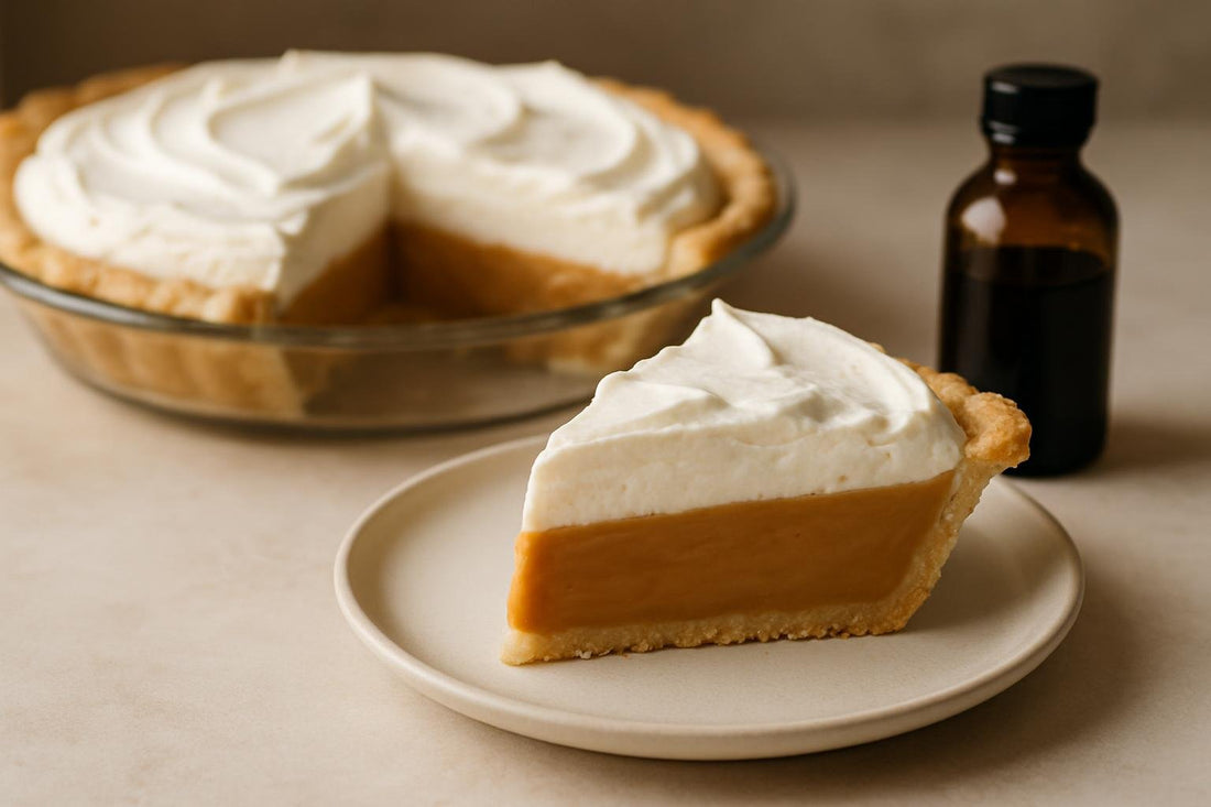 Slice of butterscotch cream pie